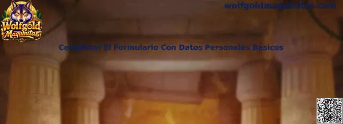 Guía visual para completar el formulario con datos personales básicos en Wolfgold Maquinitas